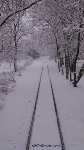 railroad in snow